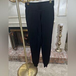 American Tall Women’s Black High Rise Jogger Pants Soft Knit Stretch Tapered Leg